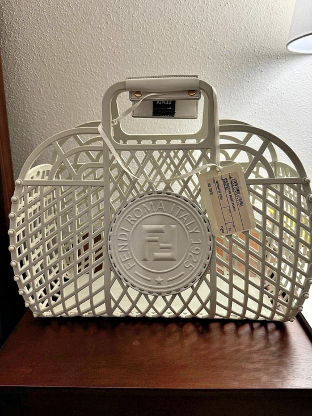 Fendi Basket Bag Geometric Basket Bag in White